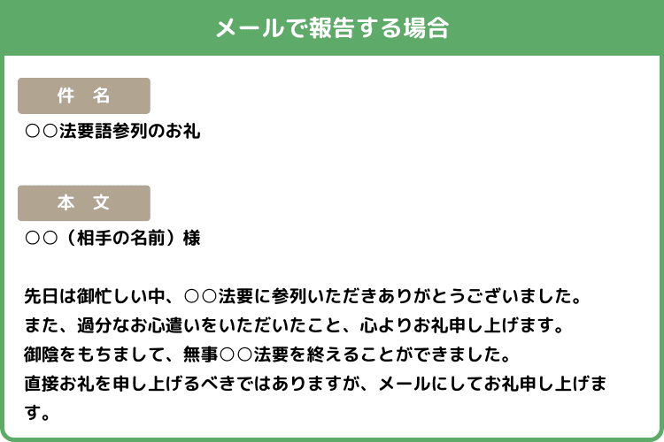 メールでお礼する場合