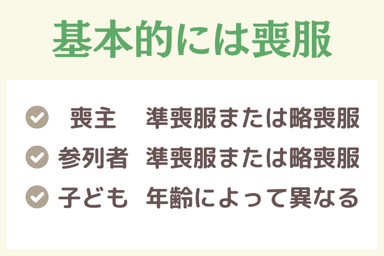 身内だけの家族葬でも基本は喪服を着用する