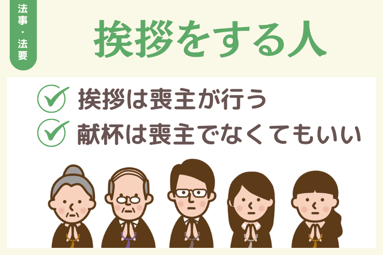 挨拶をするのは誰か