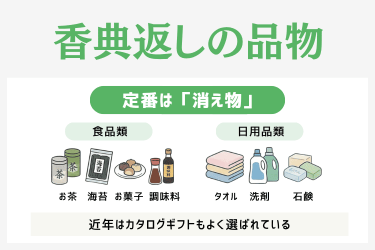 香典返しとしておすすめの品物
