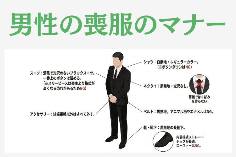 男性の喪服のマナー