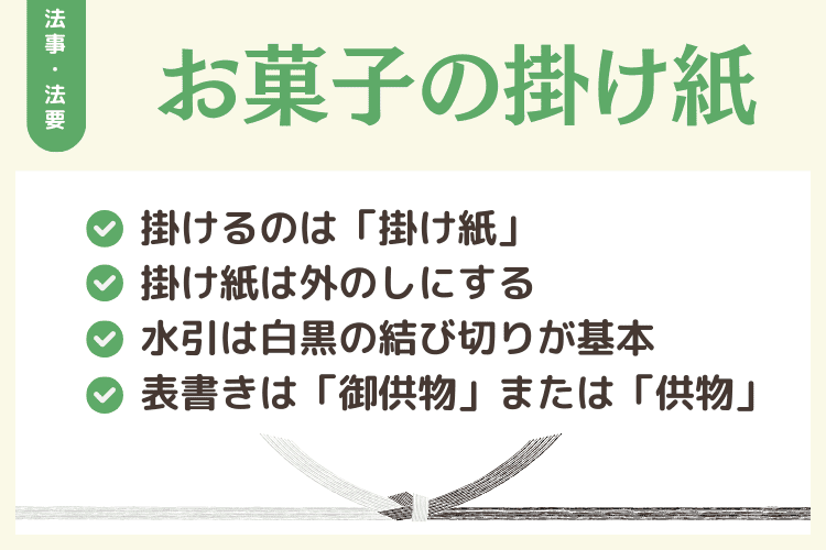 法事・法要のお菓子に掛けるのしのマナー