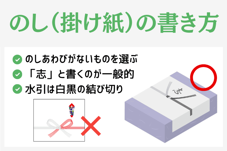 香典返しの「のし（掛け紙）」の書き方