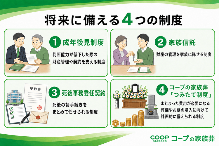 終活に役立つ主な制度