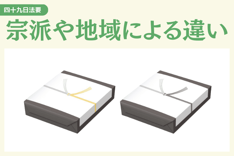 宗派・地域によって引き出物の内容が異なる場合がある