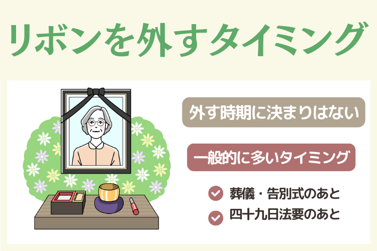 遺影写真のリボンを外すタイミング・処分方法
