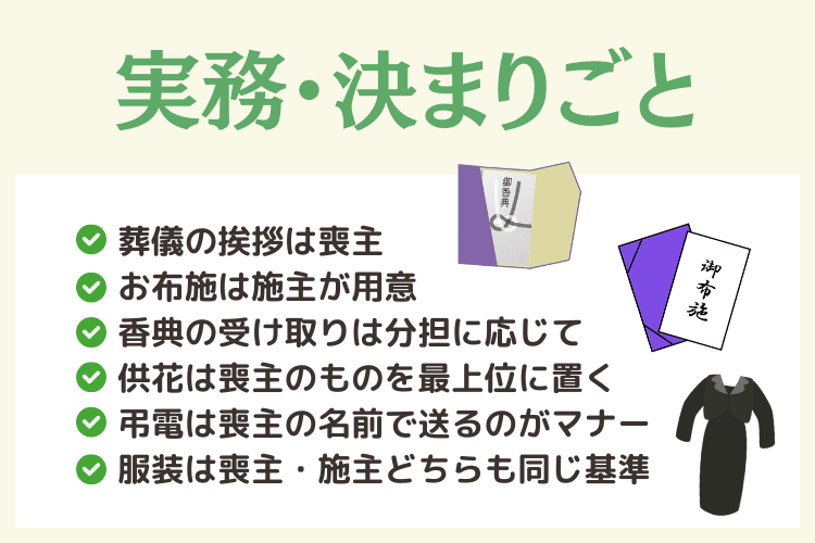 葬儀における喪主・施主の実務・決まりごと