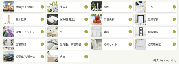 一日葬のプランに含まれている内容