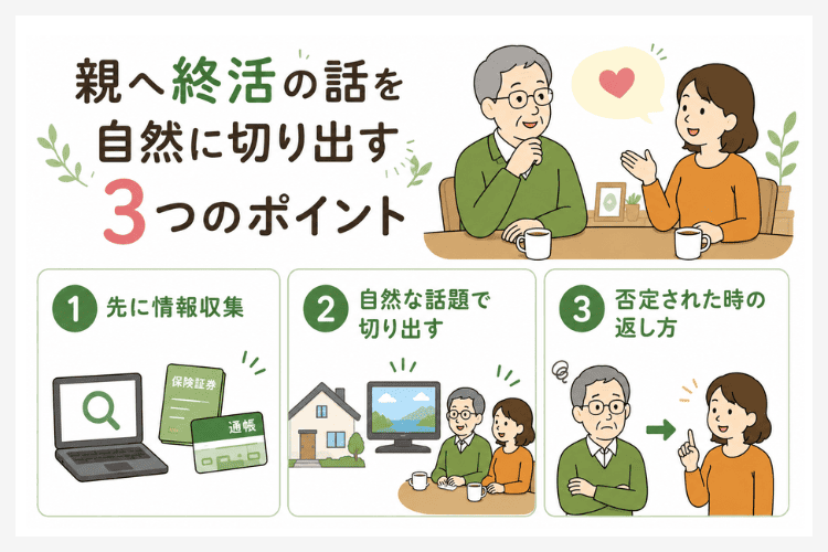 親へ終活の話を自然に切り出す3つのポイント